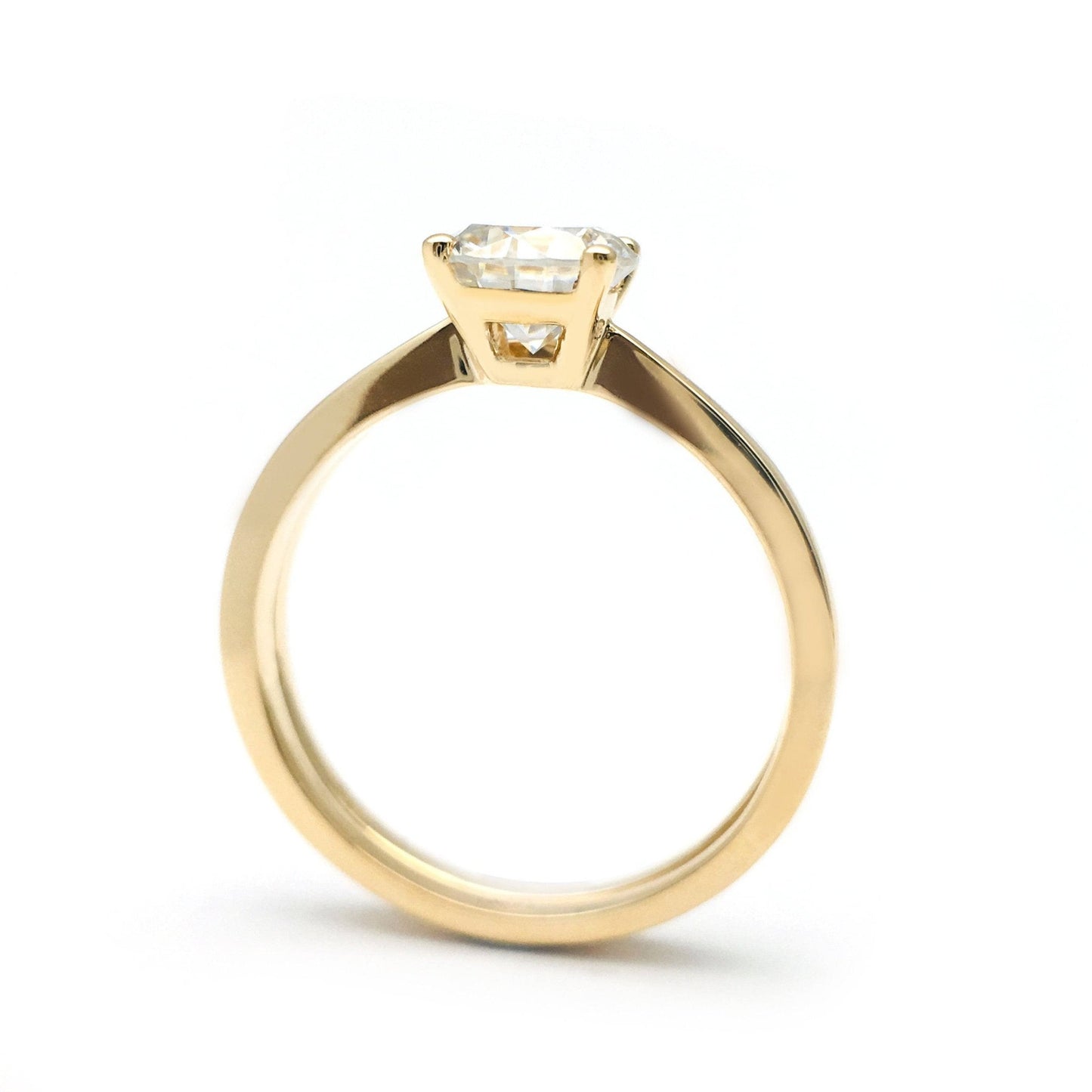 Round Cut Moissanite Solid Gold Engagement Ring - Black Diamonds New York