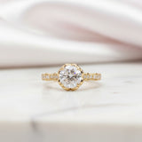 18k Round Cut Diamond Option Vintage Art Deco Engagement Ring