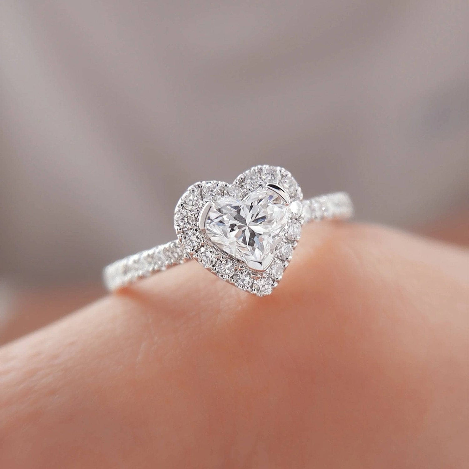 Vintage Heart Cut Moissanite Engagement Ring - Black Diamonds New York