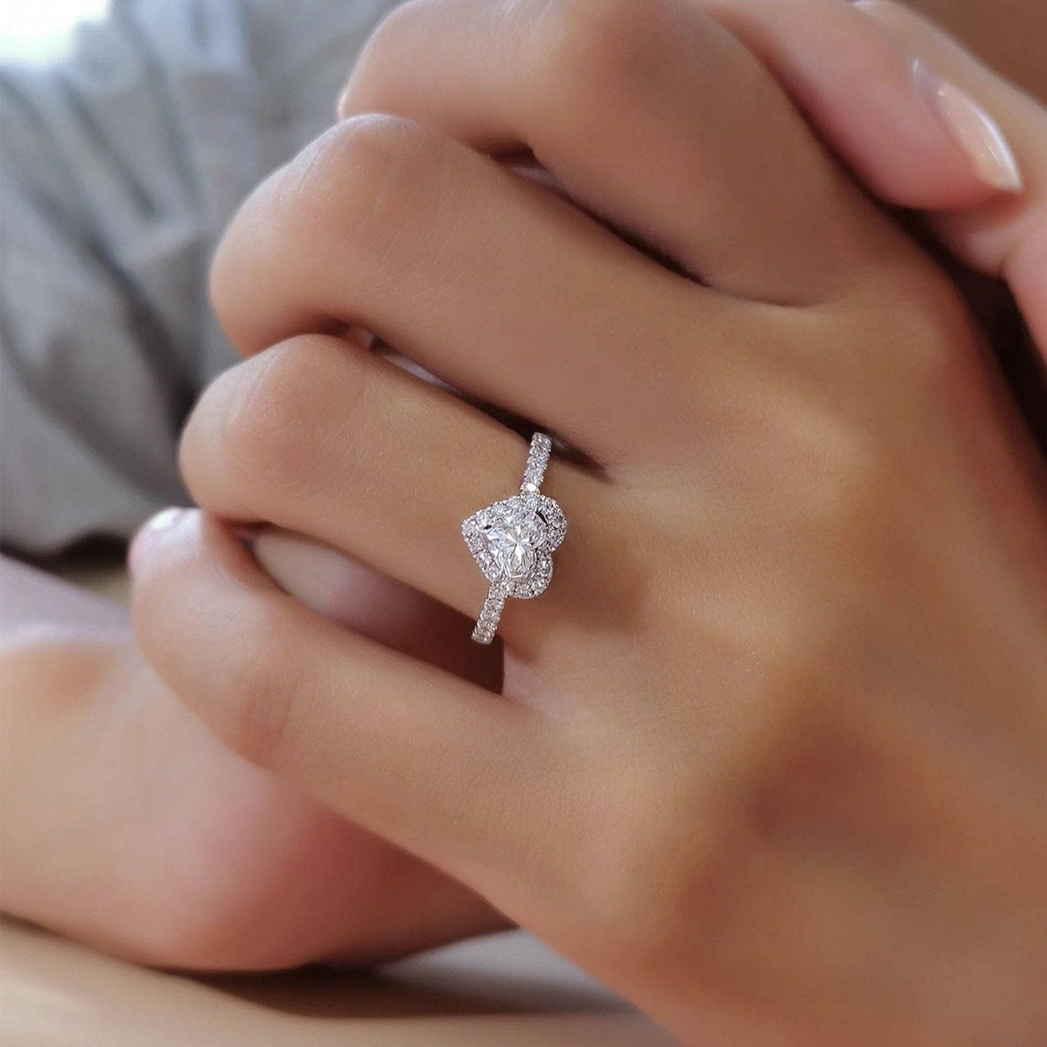 Vintage Heart Cut Moissanite Engagement Ring - Black Diamonds New York