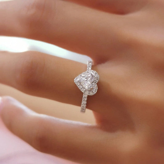 18k Vintage Heart Cut Diamond Engagement Ring-Black Diamonds New York