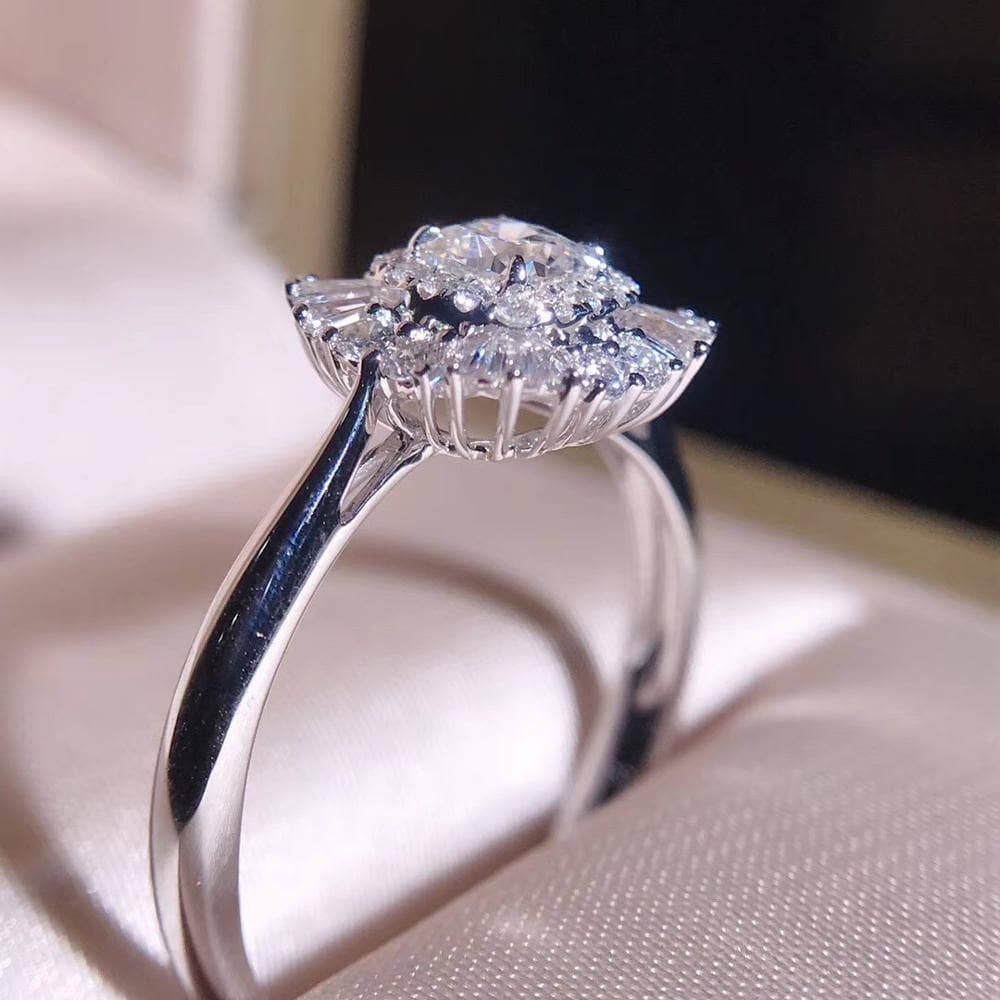 18k White Gold 0.5ct Cushion Cut Natural Diamond Engagement Ring-Black Diamonds New York