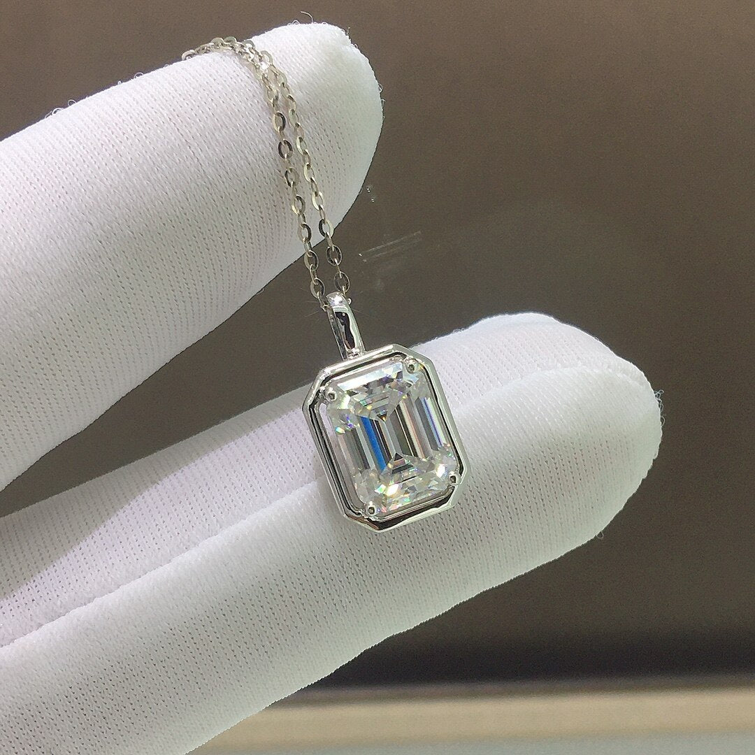 18k White Gold 1 ct Emerald Cut Diamond-Black Diamonds New York
