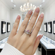 18K White Gold 1ct Princess Cut Pink Diamond Option Crown Engagement Ring-Black Diamonds New York