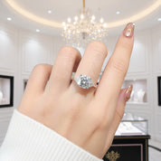 18K White Gold 3ct Cushion Cut Diamond Option Arrow Engagement-Black Diamonds New York