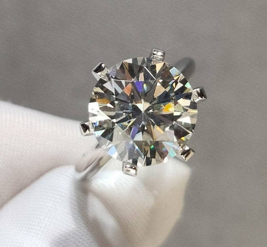 18K White Gold 5.0ct Round-Cut Sparkling Diamond Engagement Ring-Black Diamonds New York