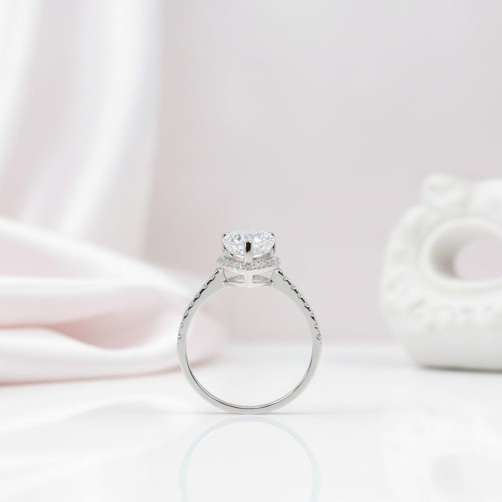 18K White Gold Pear Cut 1ct Diamond Option Water Drop Engagement Ring-Black Diamonds New York