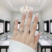 18K White Gold Round Brilliant Cut 1ct Diamond Option Engagement Ring-Black Diamonds New York