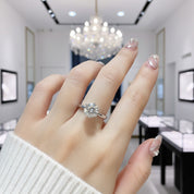 18K White Gold Round Cut 3 Carat Diamond Option Engagement Ring-Black Diamonds New York