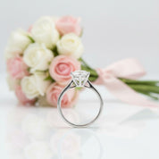 18K White Gold Round Cut 3 Carat Diamond Option Engagement Ring-Black Diamonds New York