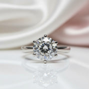 18K White Gold Round Cut 3 Carat Diamond Option Engagement Ring-Black Diamonds New York