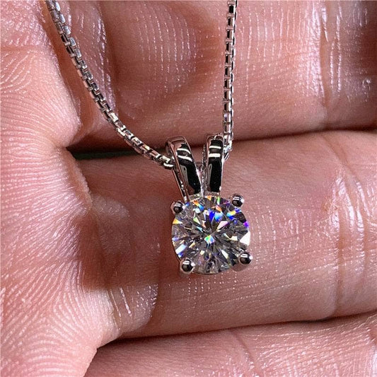 18K White Gold Round Diamond Necklace-Black Diamonds New York