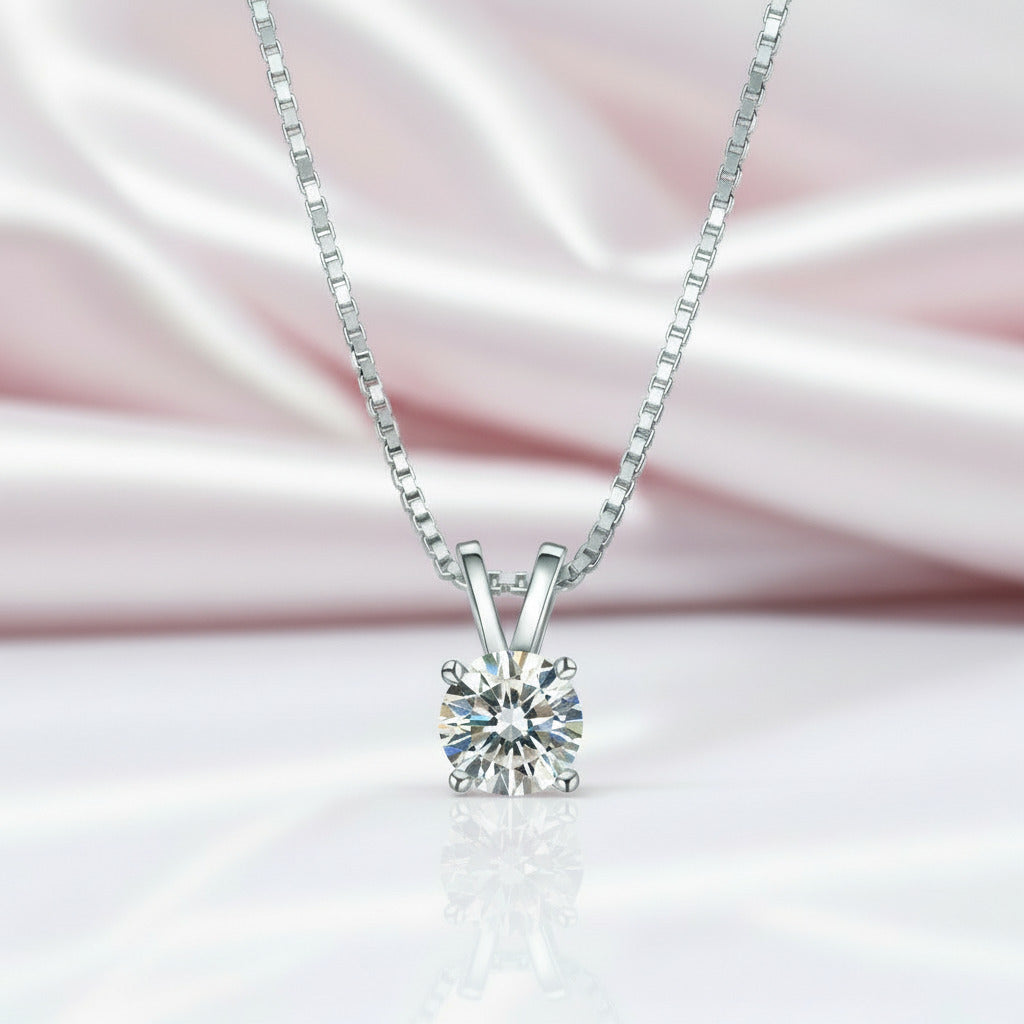 18k White Gold Round Diamond Option Necklace-Black Diamonds New York