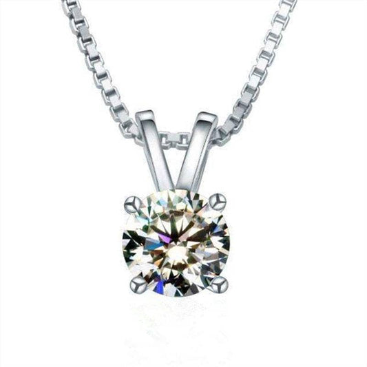18K White Gold Round Diamond Necklace-Black Diamonds New York