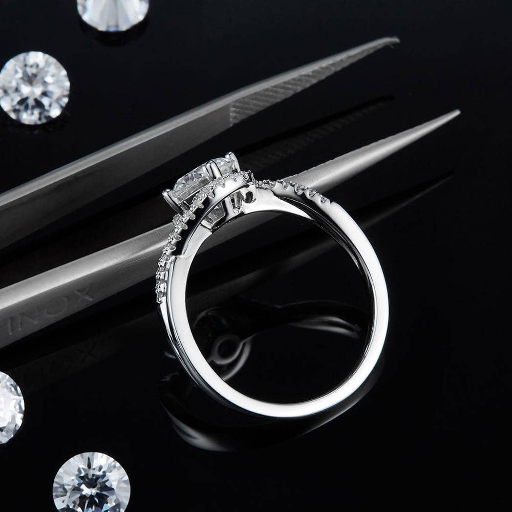 18k White Gold Twist 1.0ct VVS1 Diamond Ring-Black Diamonds New York