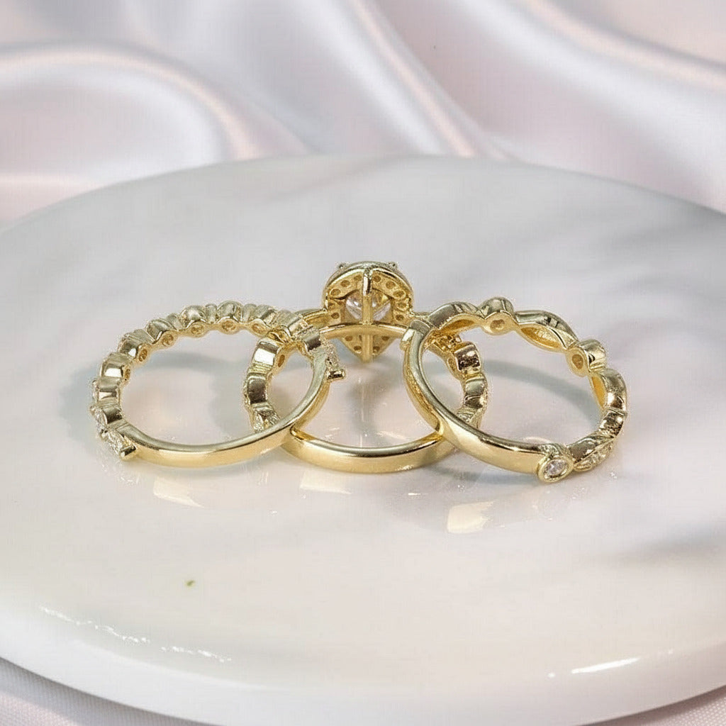 18K Yellow Gold 1.0ct Pear Cut Diamond Engagement Ring Set-Black Diamonds New York