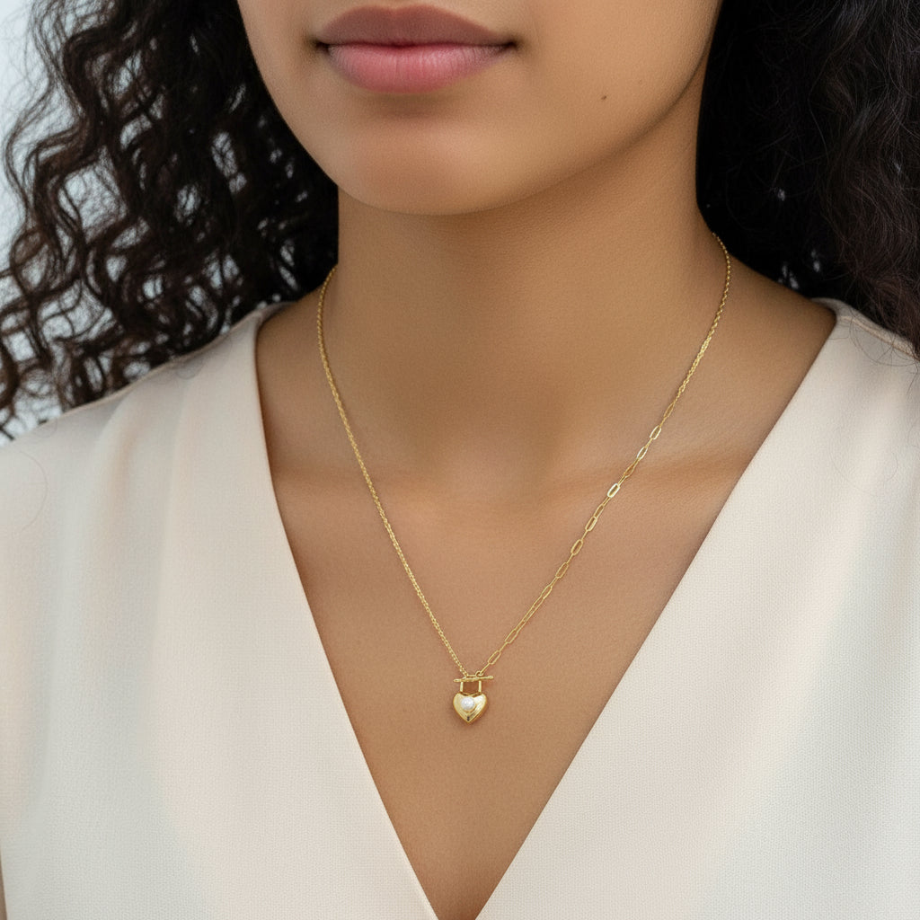 18k Yellow Gold Classic Charm Freshwater Pearl Necklace-Black Diamonds New York