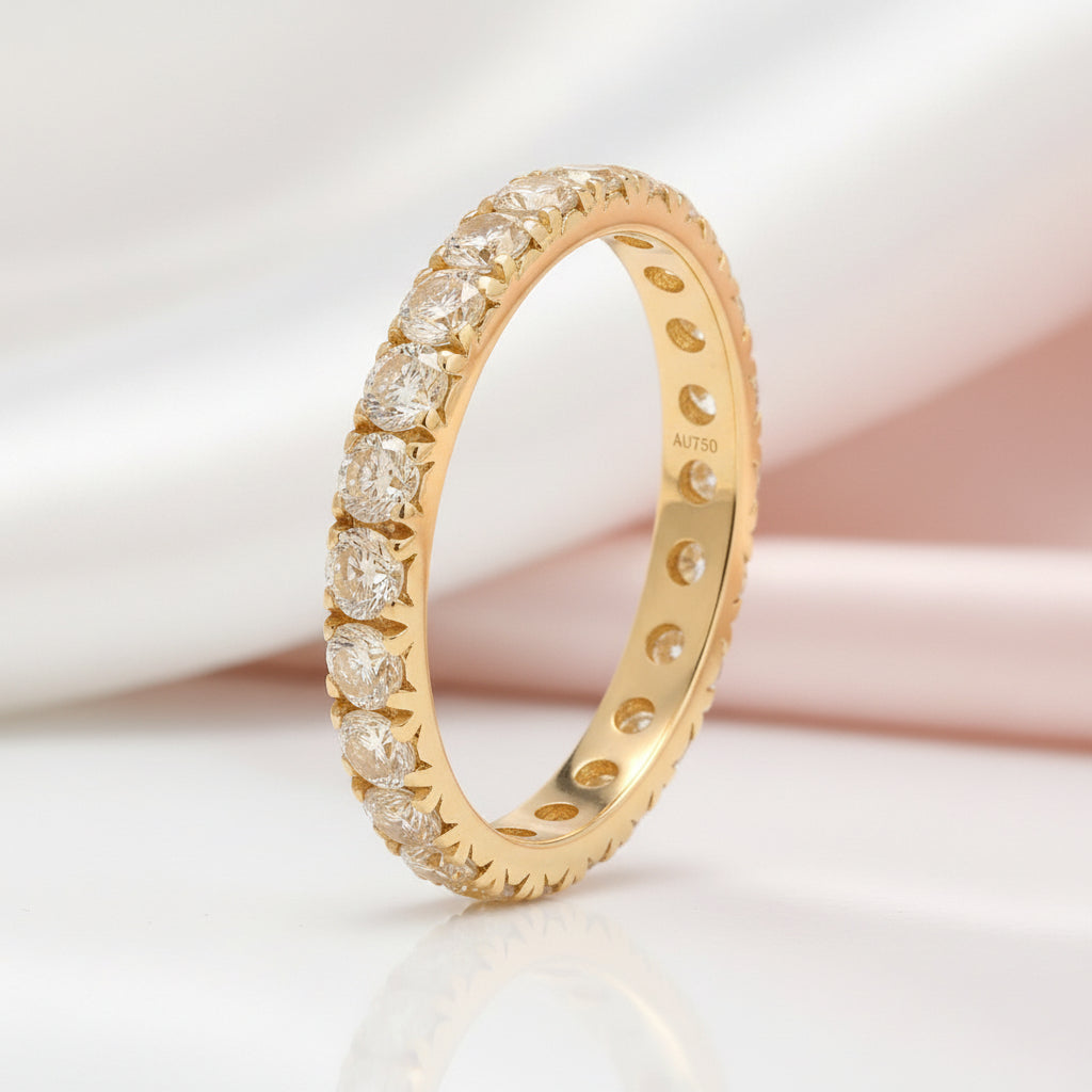 18k Yellow Gold Round Cut Diamond Option Wedding Band-Black Diamonds New York