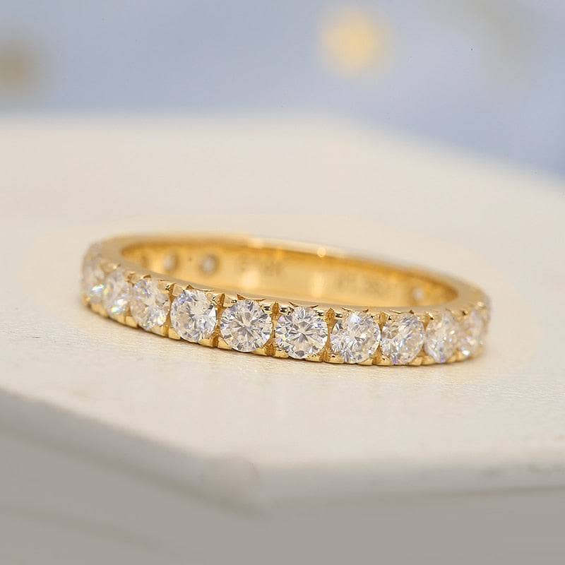 18k Yellow Gold Round Cut Diamond Wedding Band-Black Diamonds New York