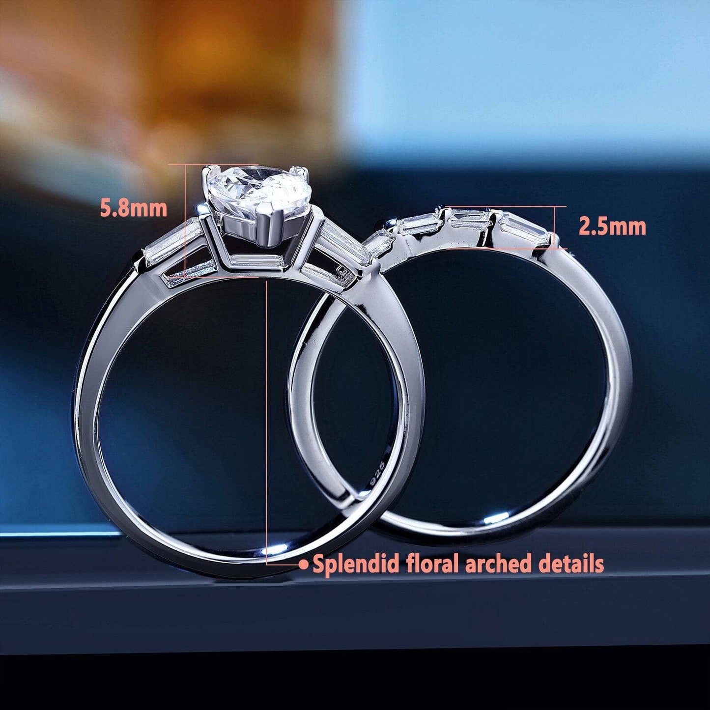 1.9Ct Pear Cut EVN Stone Ring Set-Black Diamonds New York