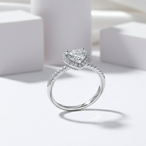 1Ct VVS1Heart Diamond Wedding Ring-Black Diamonds New York