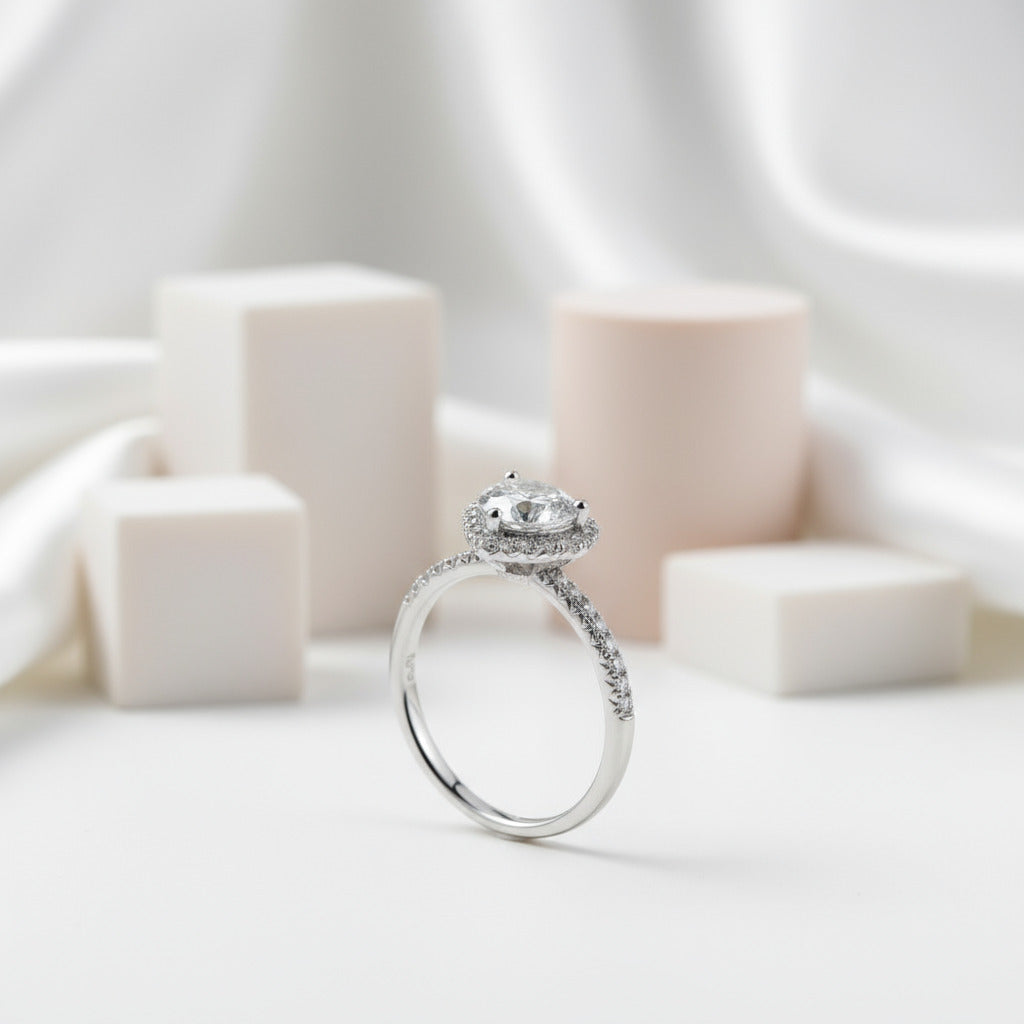 1Ct VVS1Heart Diamond Wedding Ring-Black Diamonds New York