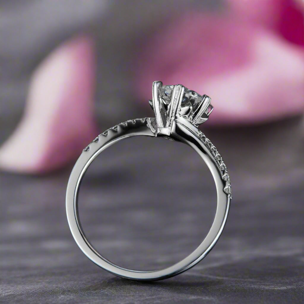 1Ct VVS1 Snowflake Diamond Engagement Ring-Black Diamonds New York