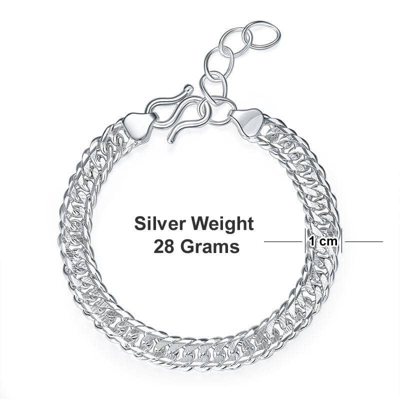 1cm Width Bracelet Cuban Link Chain Adjustable - Black Diamonds New York
