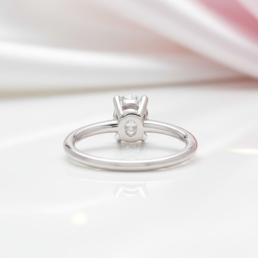 1.0 Ct Oval Cut Diamond Option Solitaire Engagement Ring-Black Diamonds New York
