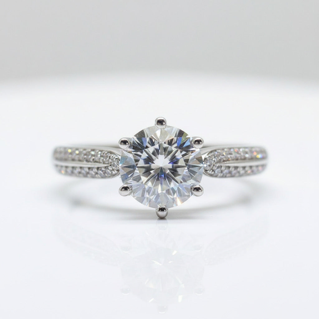 1ct 6.5mm Diamond Option Star Princess Wedding Ring-Black Diamonds New York
