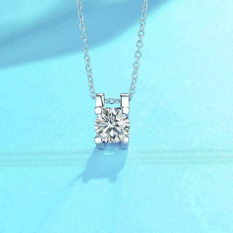 1ct 6.5mm Round Cut Moissanite Diamond Necklace - Black Diamonds New York