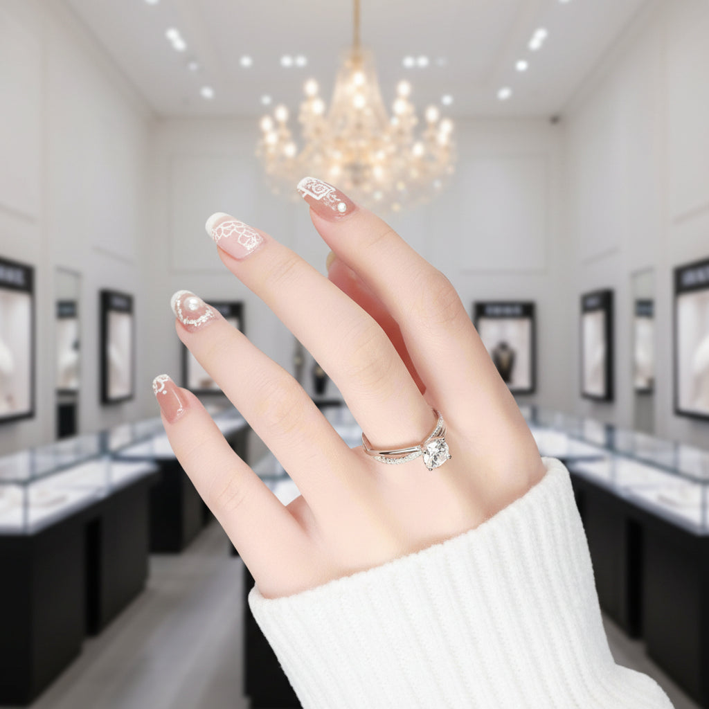 1.0 Ct Round Cut Diamond Halo Twist Band Engagement Ring-Black Diamonds New York