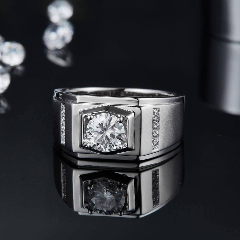 1ct. 6.5mm Solitaire Diamond Men's Wedding Band-Black Diamonds New York