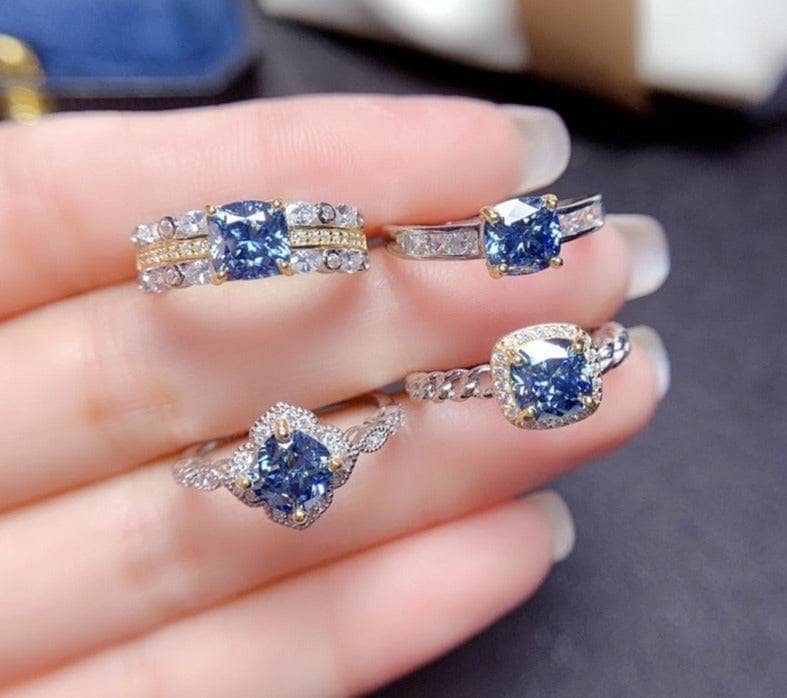 1ct Cushion Cut Blue Diamond Option Engagement Ring CAN NOT BE FOUND!!!-Black Diamonds New York