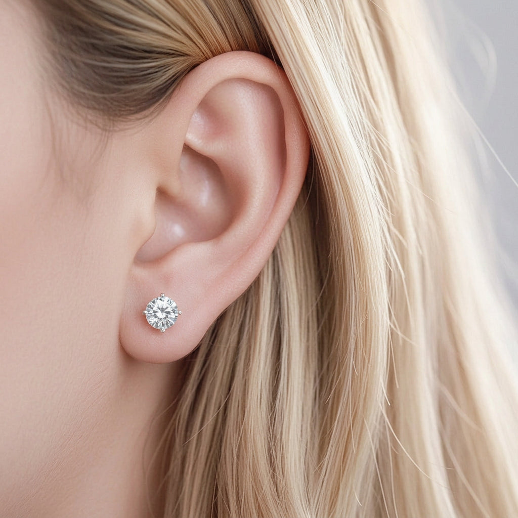 1.0 Ct D Color Diamond Option Stud Earrings-Black Diamonds New York