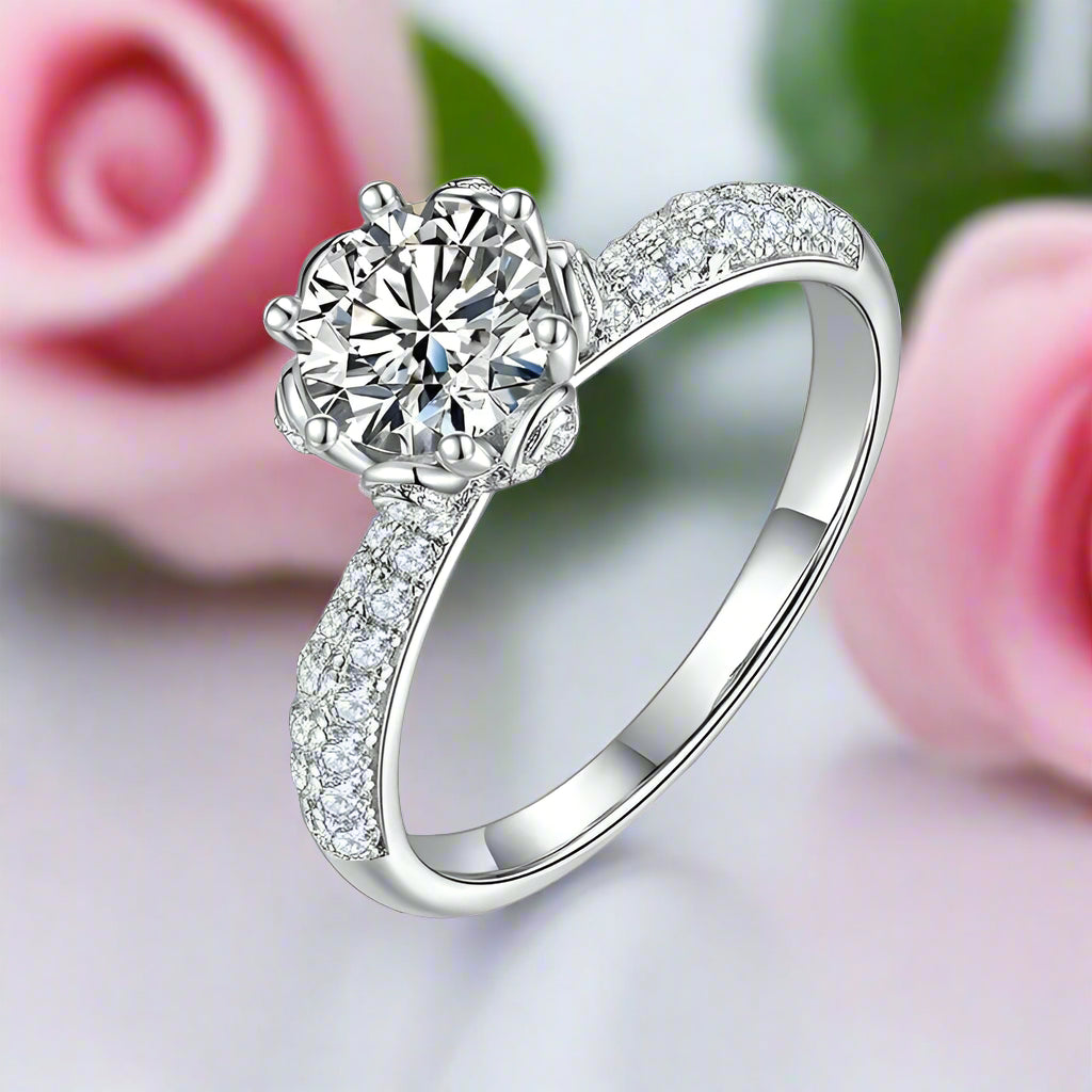 1ct D Color Diamond Vintage Engagement Ring-Black Diamonds New York