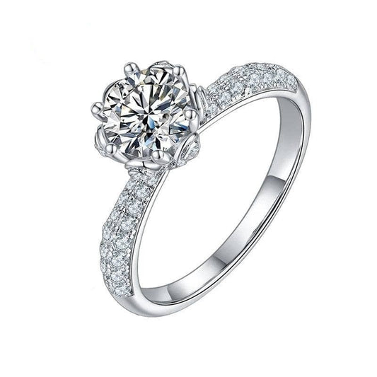 1ct D Color Moissanite Diamond Vintage Engagement Ring-Black Diamonds New York