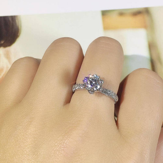 1ct D Color Moissanite Diamond Vintage Engagement Ring- Black Diamonds New York
