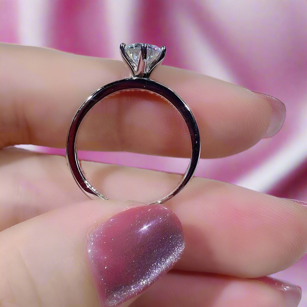 1ct D Color Round Diamond Engagement Ring-Black Diamonds New York