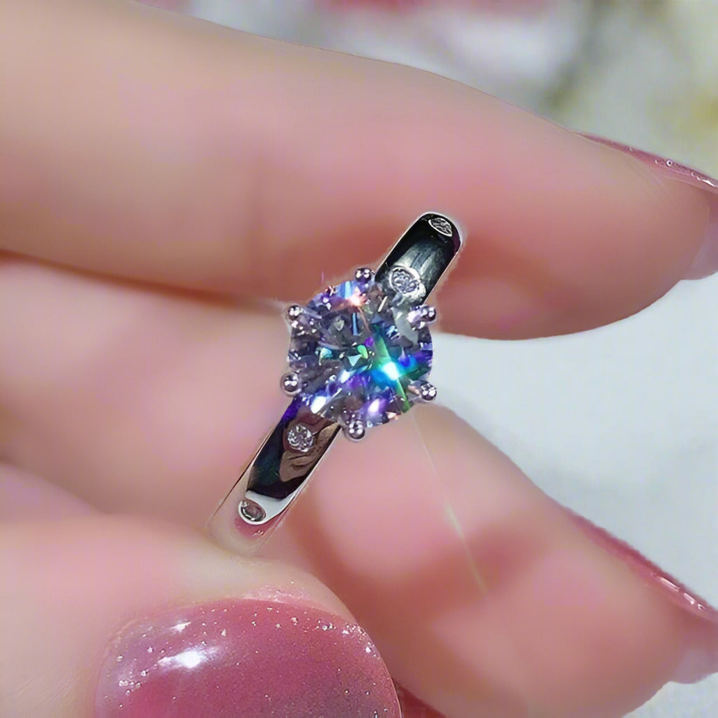 1ct D Color Round Diamond Engagement Ring-Black Diamonds New York