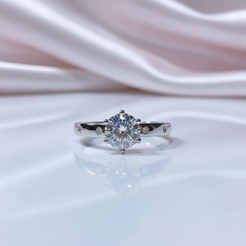 1ct D Color Round Diamond Option Engagement Ring-Black Diamonds New York