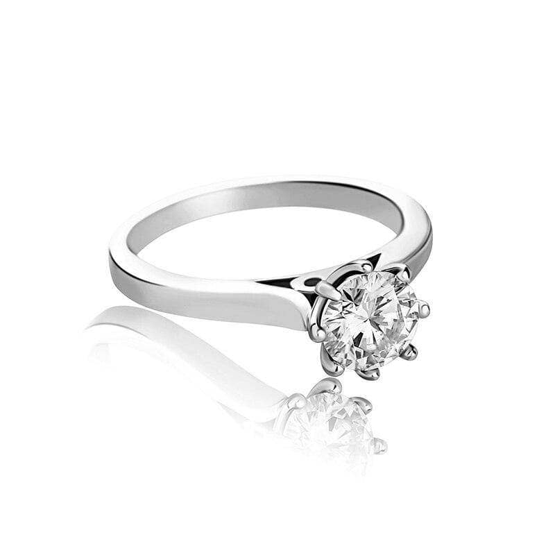 1ct D Color VVS1 Moissanite Diamond Stud 8 Claw Ring - Black Diamonds New York