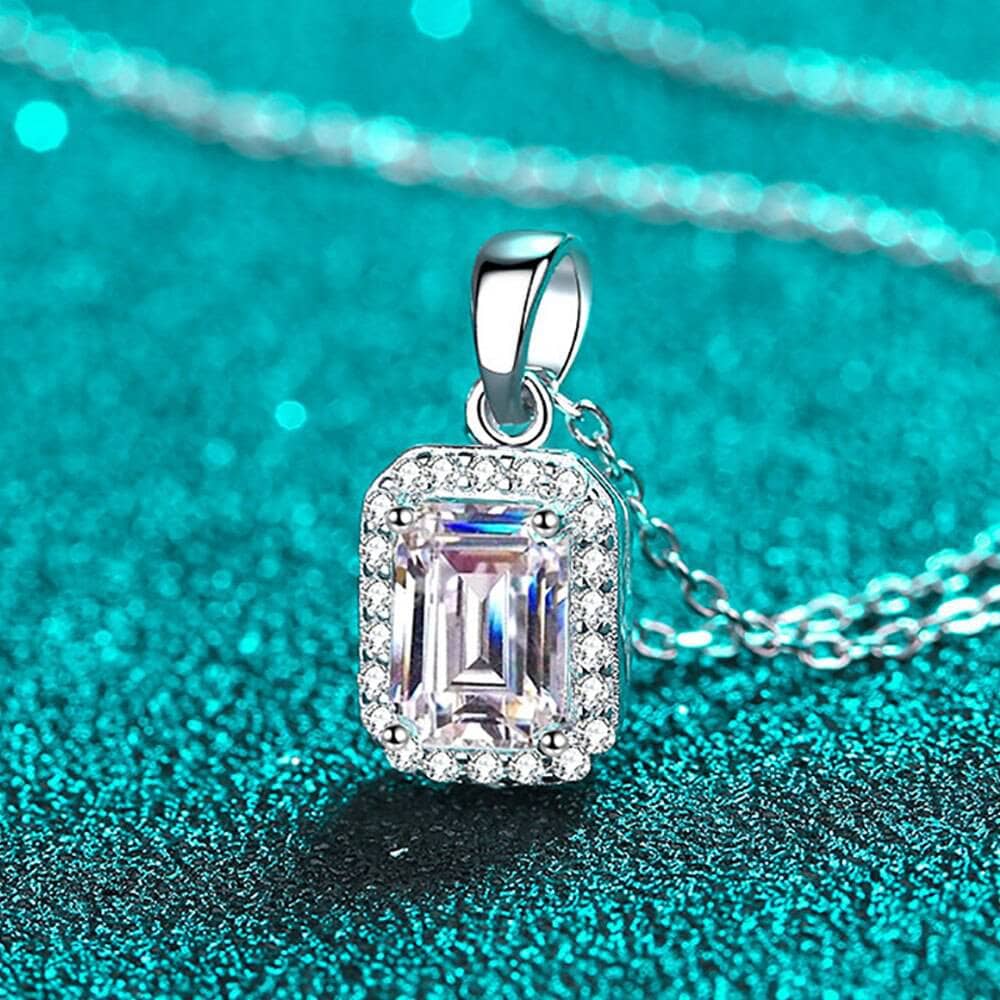 1ct Emerald Cut Diamond Clavicle Chain Necklace-Black Diamonds New York