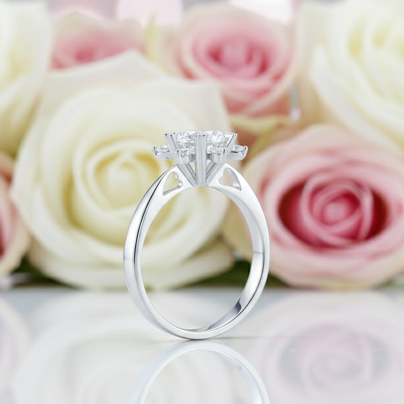 1ct Flower Round Diamond Ring-Black Diamonds New York