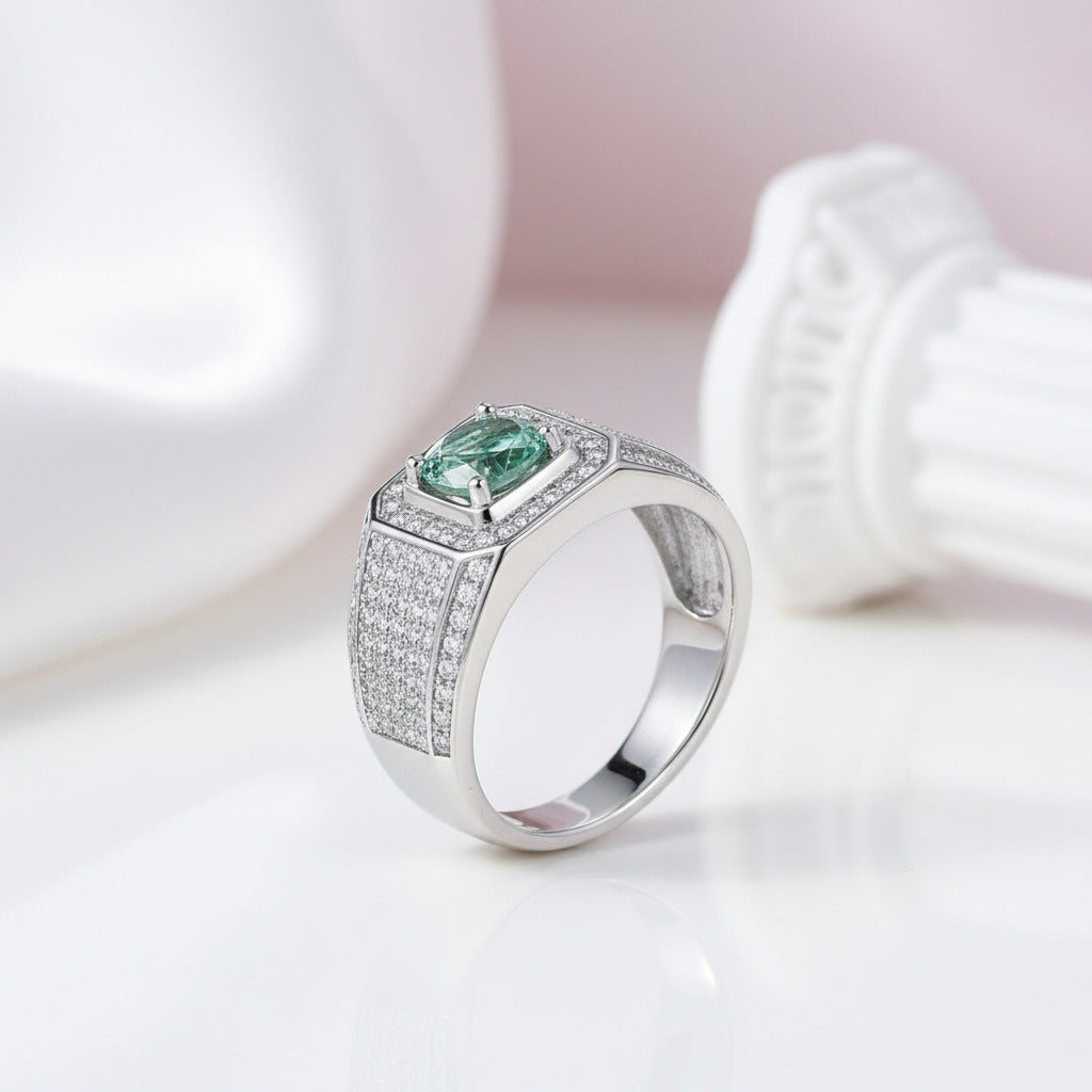 1ct Green Diamond Option Classic Band-Black Diamonds New York