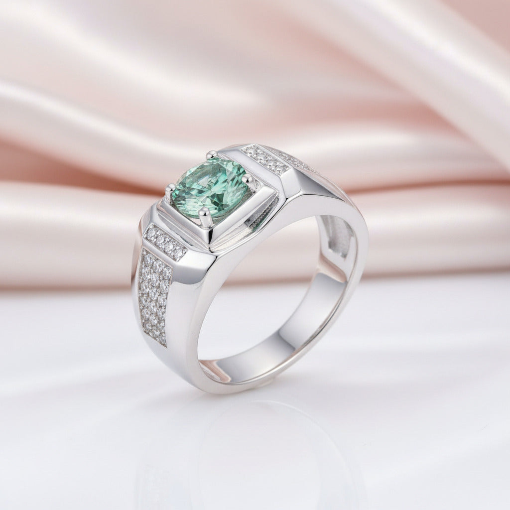 1ct Green Diamond Option Classic Band-Black Diamonds New York
