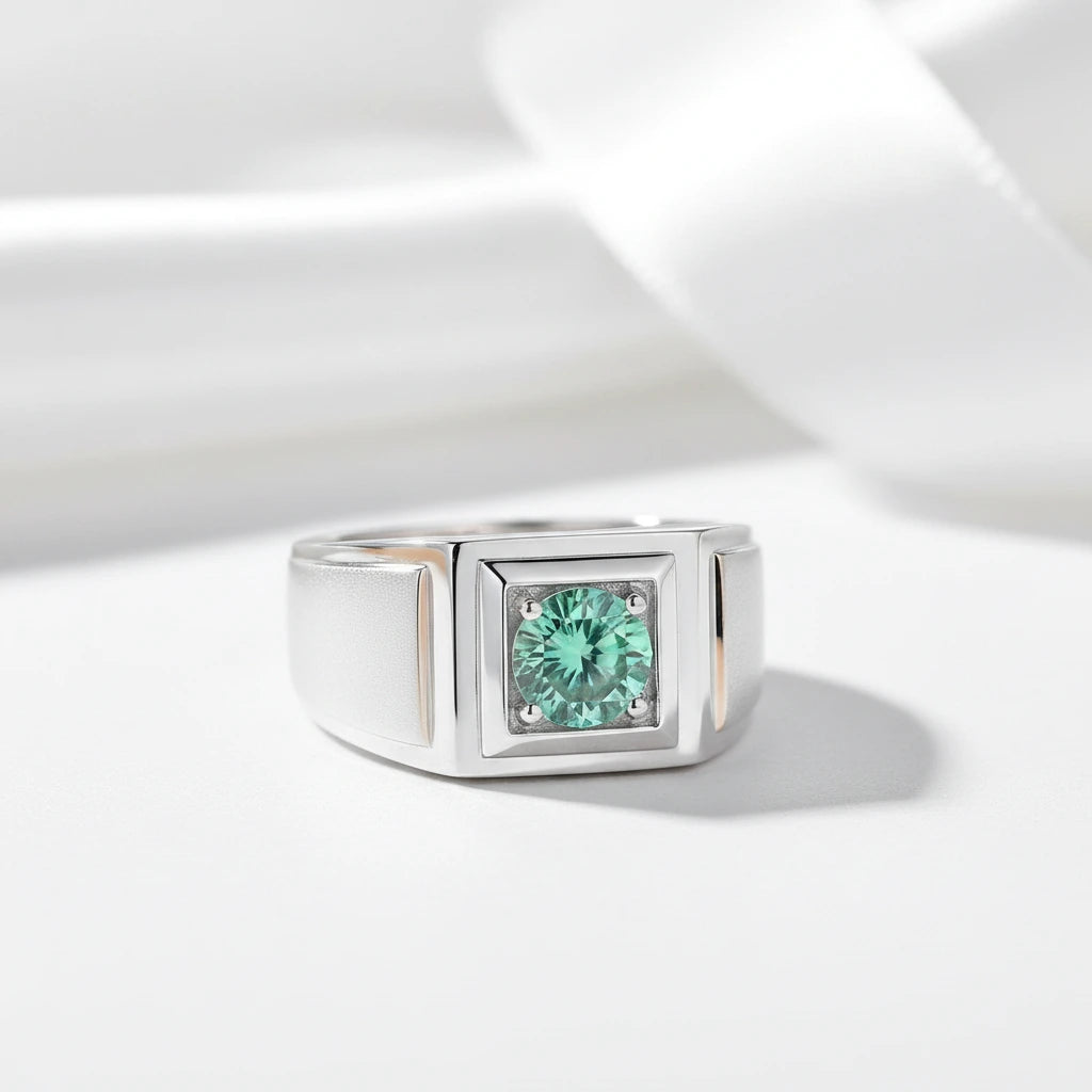 1ct Green Diamond Option Classic Band-Black Diamonds New York