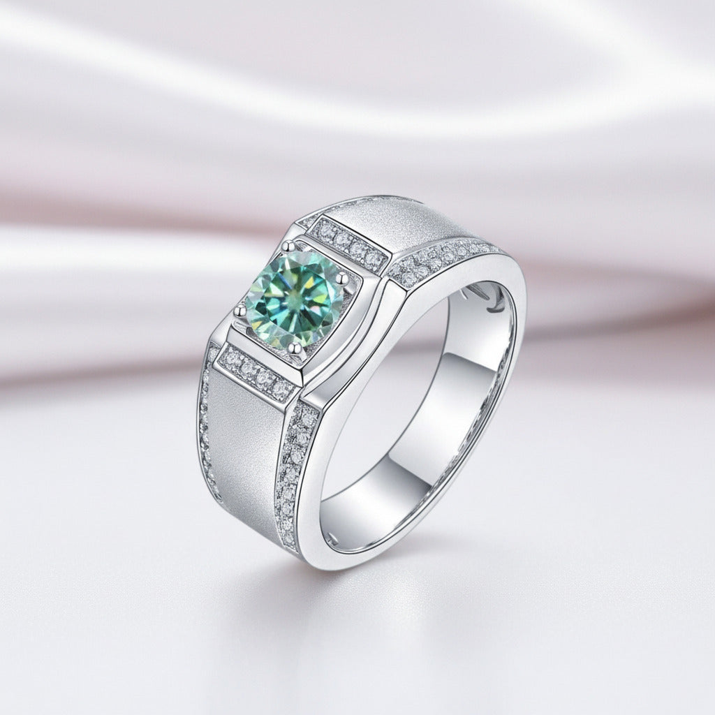 1ct Green Diamond Option Classic Band-Black Diamonds New York