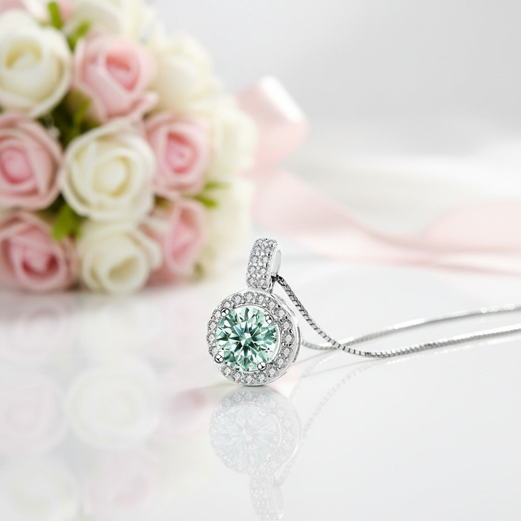 1.0 Ct Green Diamond Necklace-Black Diamonds New York