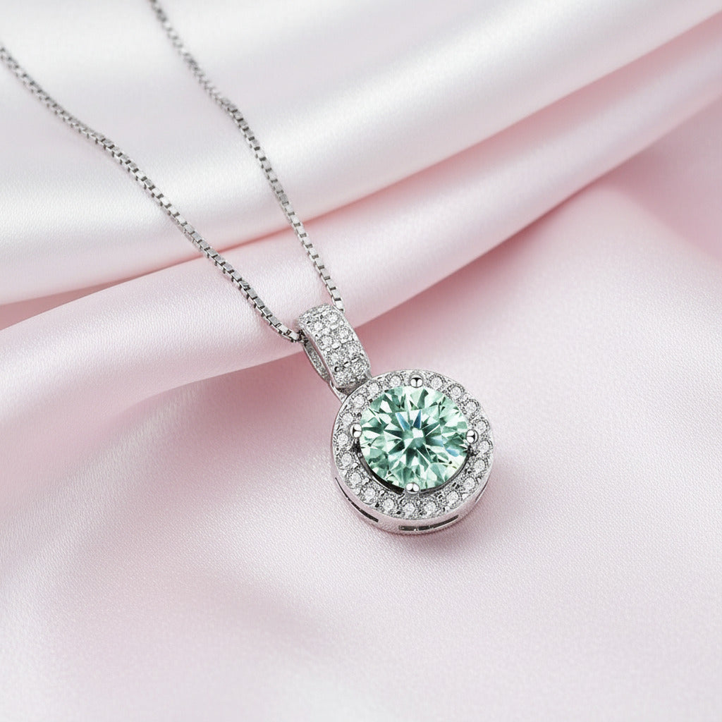 1.0 Ct Green Diamond Necklace-Black Diamonds New York